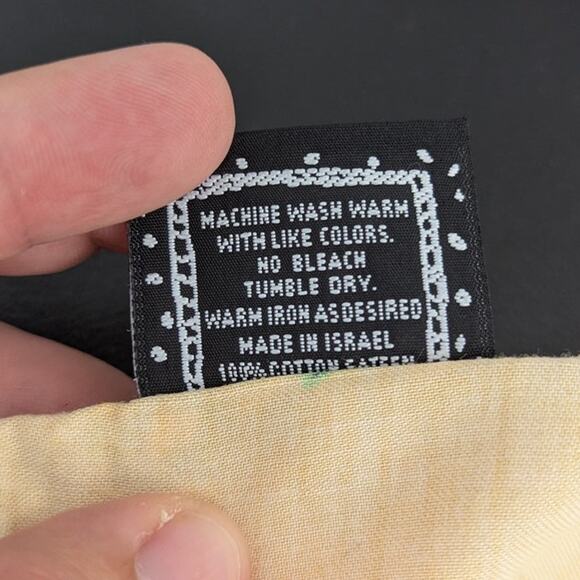 Droll Designs Set of 4 Cloth Napkins Yellow Floral Black Trim 100% Cotton 90s - Picture 6 of 7